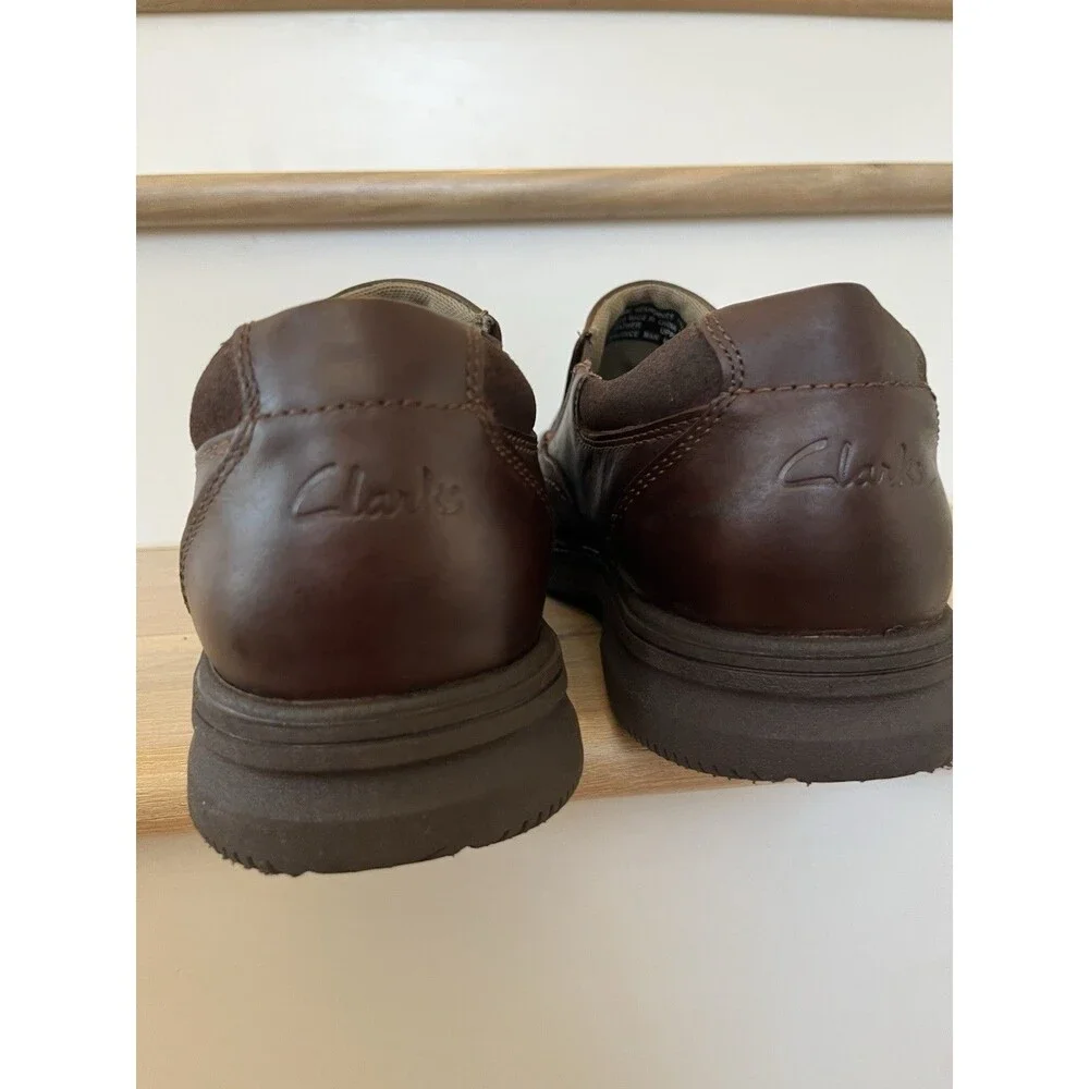 Clarks Men’s Leather Slip On Comfort Loafers Shoes Size 11M Brown Dad Normcore